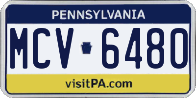 PA license plate MCV6480