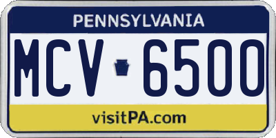 PA license plate MCV6500