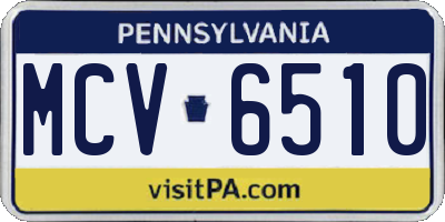 PA license plate MCV6510