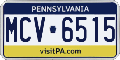 PA license plate MCV6515