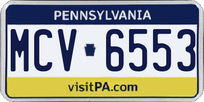PA license plate MCV6553