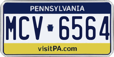 PA license plate MCV6564