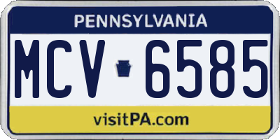 PA license plate MCV6585