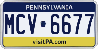 PA license plate MCV6677