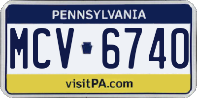PA license plate MCV6740