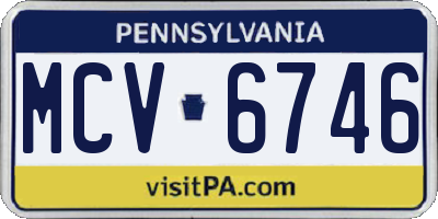 PA license plate MCV6746
