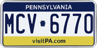 PA license plate MCV6770