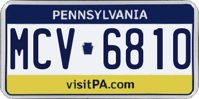 PA license plate MCV6810