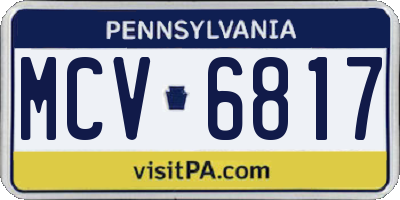 PA license plate MCV6817