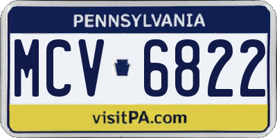 PA license plate MCV6822