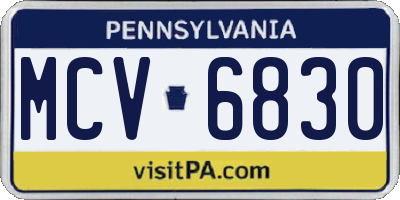 PA license plate MCV6830
