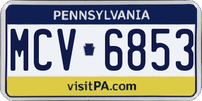 PA license plate MCV6853