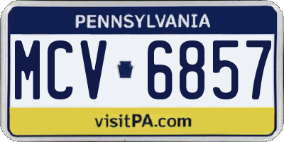PA license plate MCV6857