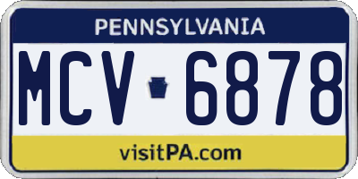 PA license plate MCV6878