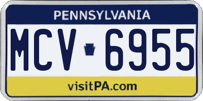 PA license plate MCV6955