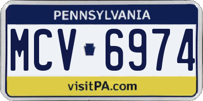 PA license plate MCV6974