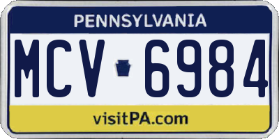 PA license plate MCV6984