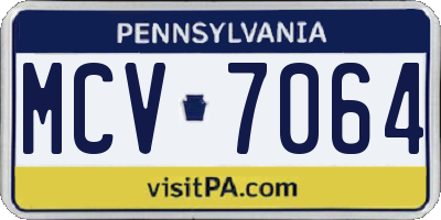 PA license plate MCV7064