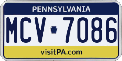 PA license plate MCV7086
