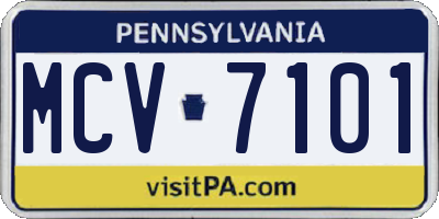 PA license plate MCV7101