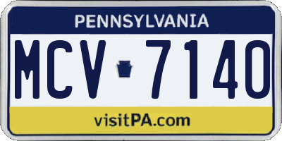PA license plate MCV7140