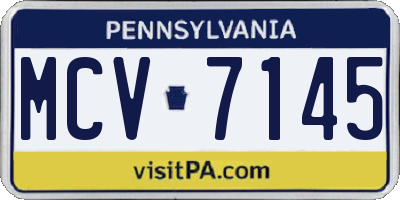 PA license plate MCV7145