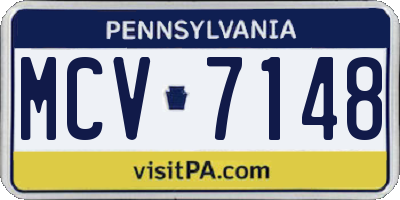PA license plate MCV7148