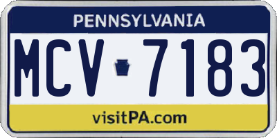 PA license plate MCV7183