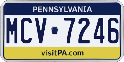 PA license plate MCV7246