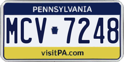 PA license plate MCV7248