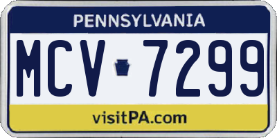 PA license plate MCV7299