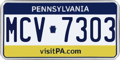 PA license plate MCV7303