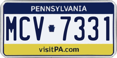 PA license plate MCV7331