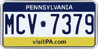 PA license plate MCV7379