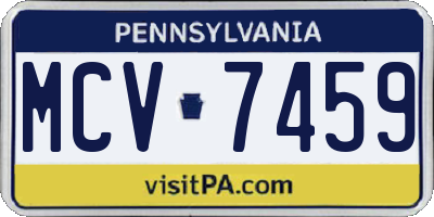 PA license plate MCV7459