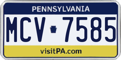 PA license plate MCV7585