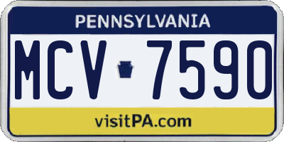 PA license plate MCV7590