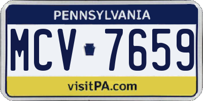 PA license plate MCV7659