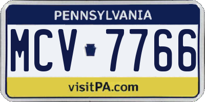 PA license plate MCV7766