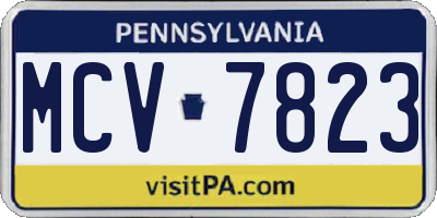 PA license plate MCV7823