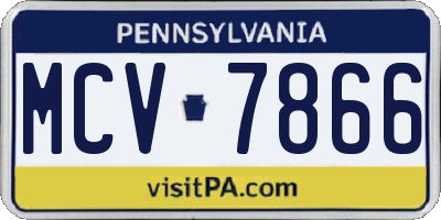 PA license plate MCV7866