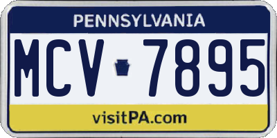 PA license plate MCV7895