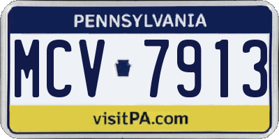 PA license plate MCV7913