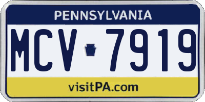 PA license plate MCV7919