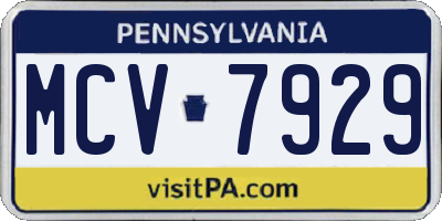 PA license plate MCV7929