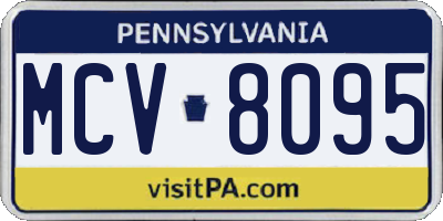 PA license plate MCV8095