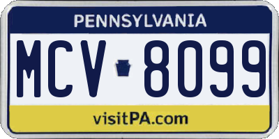 PA license plate MCV8099