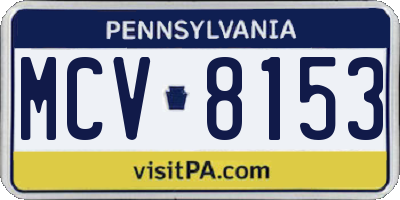 PA license plate MCV8153