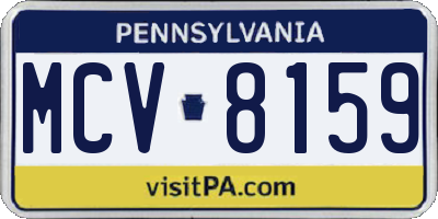 PA license plate MCV8159
