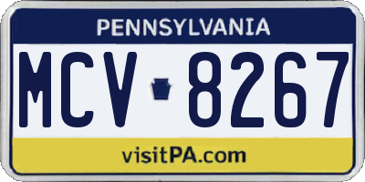 PA license plate MCV8267